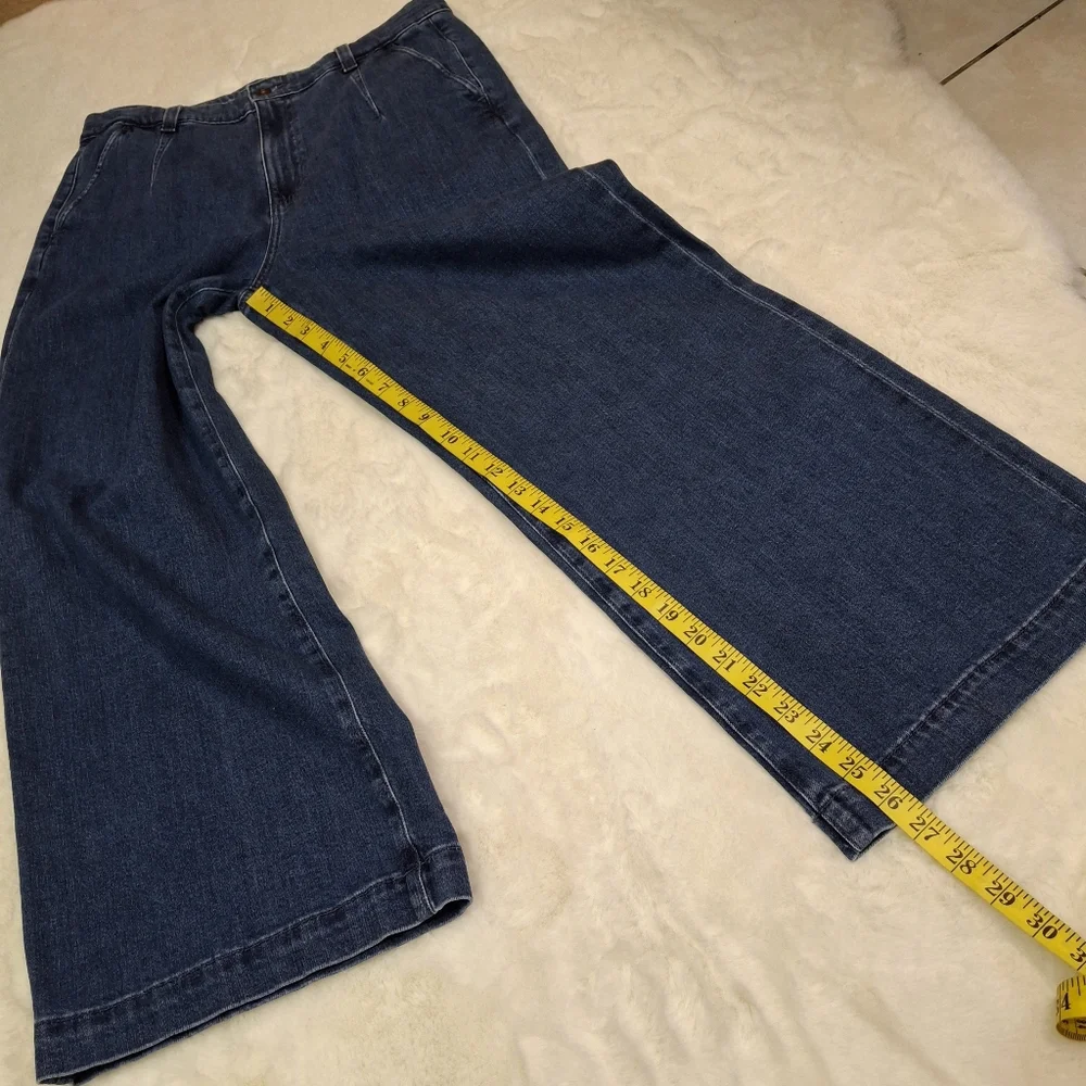 AG Adriano Goldschmied DANEEL High-Rise Wide Leg Crop Denim Jeans Women Size 30 - Picture 14 of 16